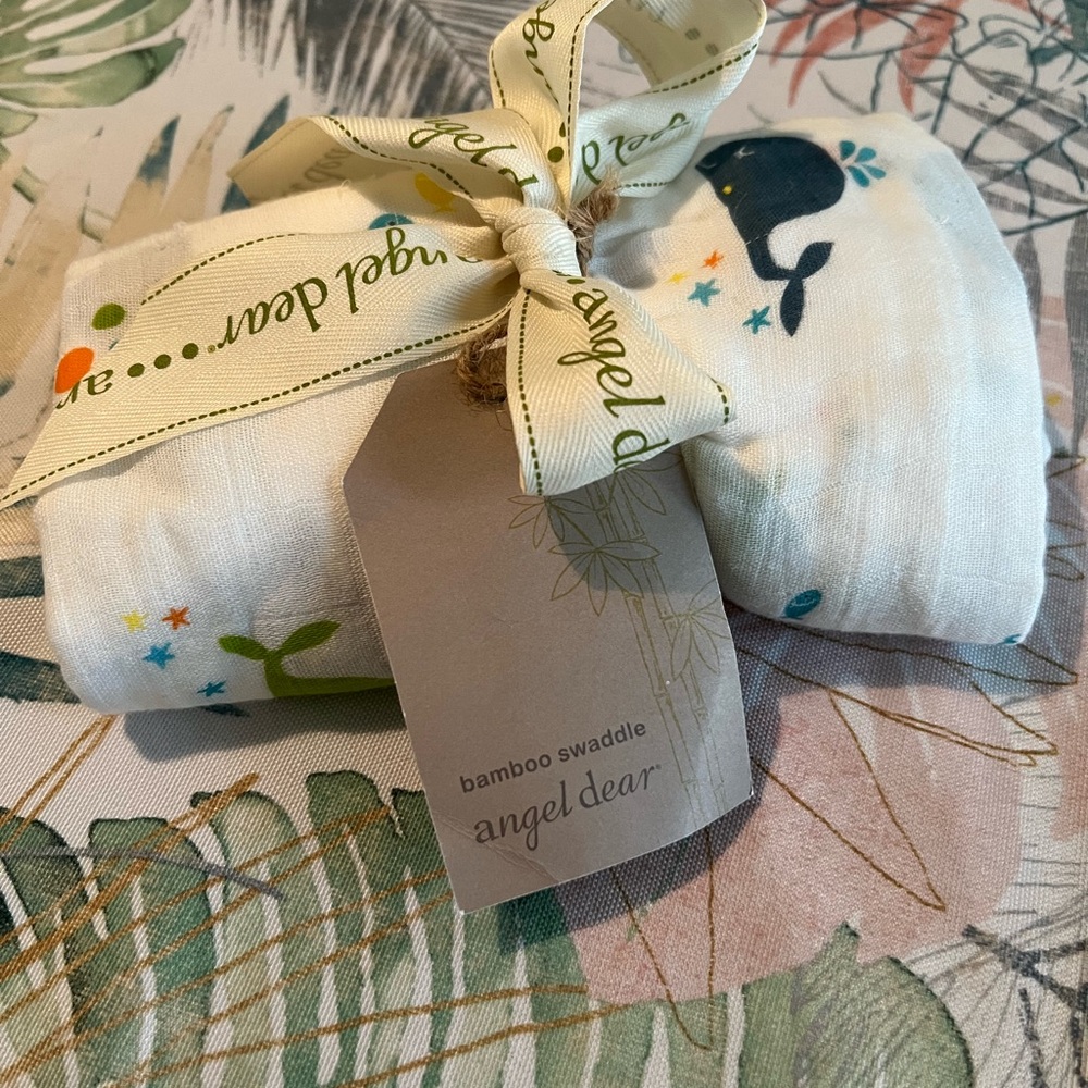 Angel Dear Baby Muslin Blanket with Whale Design